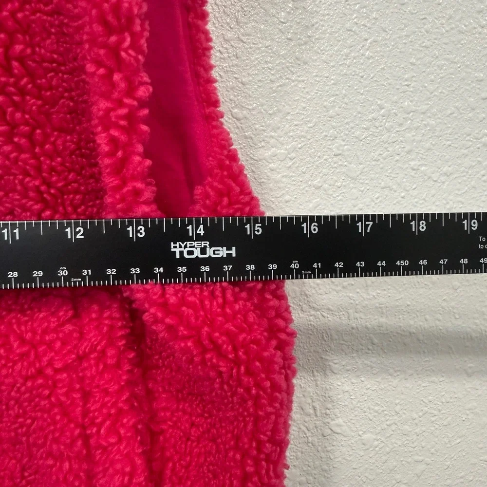 Old Navy Girls Sherpa‎ Fleece Lined Hooded Vest Pink Size Large 10-12